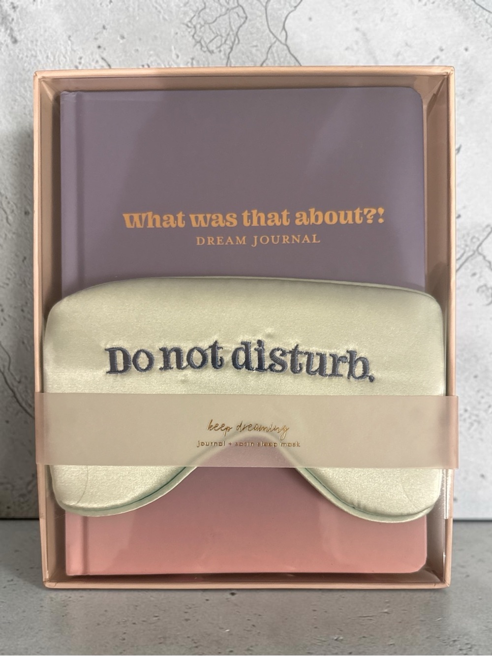 Dream Journal Set with 'Do Not Disturb' journal and eye mask set